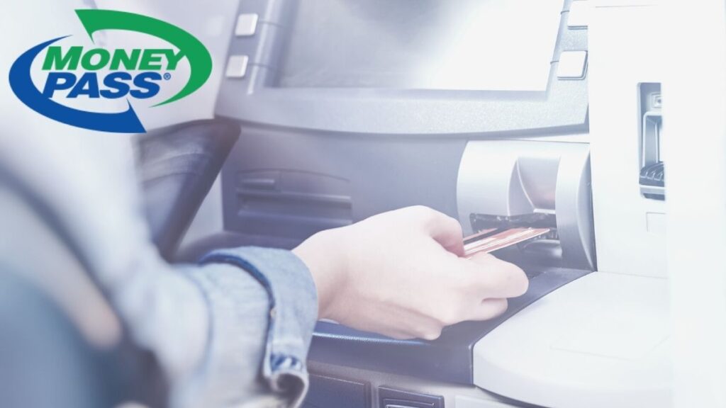 Person using ATM machine